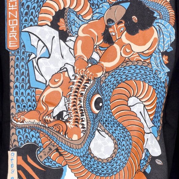 Dolly Noire Kunyoshi Hoodie Men Size XS Sweatshirt Black Pullover Graphic Print - Picture 3 of 9